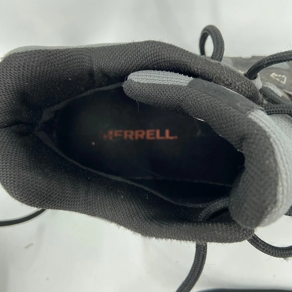 Merrell Lulea Mid Waterproof Shoes Hiking Lace Up Sneakers Leather Black Gray 10